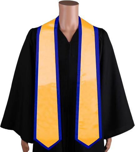 GradClassical Plain Graduation Stole Classic End With Trim Unisex Adult 72" in Saudi Arabia