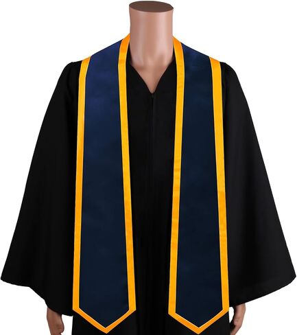 GradClassical Plain Graduation Stole Classic End With Trim Unisex Adult 72" in Saudi Arabia