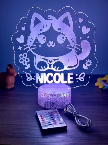 Personalized Night Light | Custom Name Nightlight for Kids | Nursery & Baby Room Decor | LED Color Changing Lamp | Children's Bedroom Gift | Perfect Birthday Gift for Girls & Boys (Dog) in Saudi Arabia