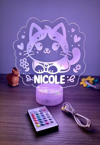 Personalized Night Light | Custom Name Nightlight for Kids | Nursery & Baby Room Decor | LED Color Changing Lamp | Children's Bedroom Gift | Perfect Birthday Gift for Girls & Boys (Dog) in Saudi Arabia