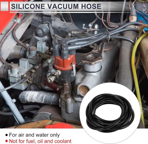 1 Pcs Universal Silicone Vacuum Tubing Hose High Temperature 20FT 3/8" 10mm ID 3mm Thickness Automotive Vacuum Line 130PSI Max Pressure Black Silicone in Saudi Arabia