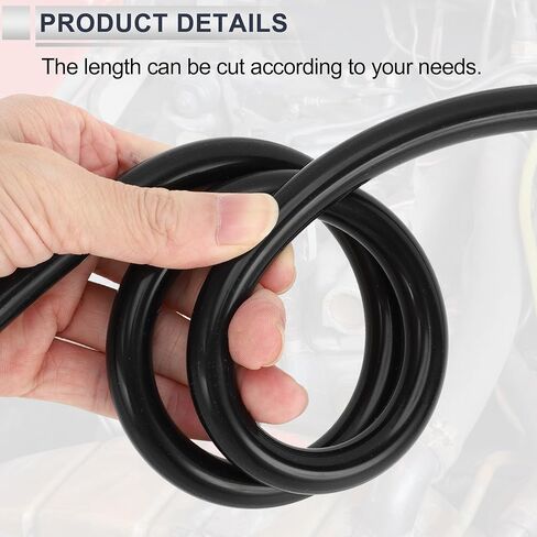 1 Pcs Universal Silicone Vacuum Tubing Hose High Temperature 20FT 3/8" 10mm ID 3mm Thickness Automotive Vacuum Line 130PSI Max Pressure Black Silicone in Saudi Arabia