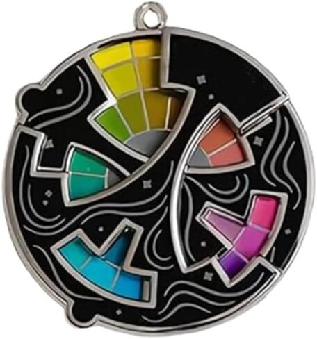 Color Fidget Enamel Pin, Spinning Color Fidget Wheel Brooch Anxiety Relief Badge Keychain Creative Gift Accessories in Saudi Arabia