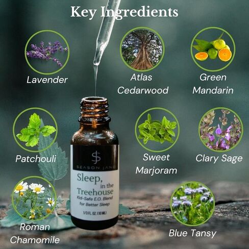موسم جين سين في Treehouse 10 مل (1/3 أوقية). Kid Safe Smarent Oil Blend من أجل نوم أفضل. رائحة العشبية الطازجة والترابية. صنع في الولايات المتحدة. in Kuwait