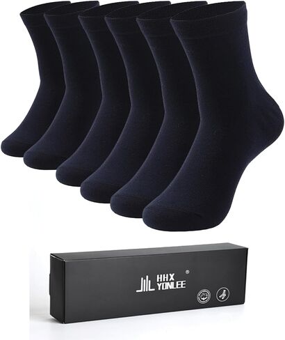 HHX YONLEE Crew Socks for Men & Women – Size 6-9 10-13, Soft Cotton Blend, Seamless Toe, Breathable Unisex Mid-Calf Socks in Kuwait