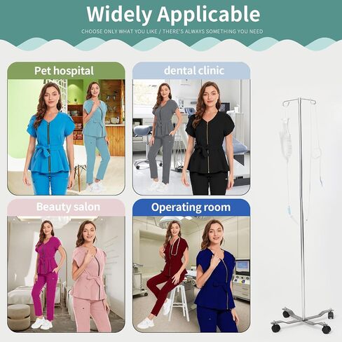 niaahinn Scrub Set for Women Medical Uniform Scrub Top & Pants with Zipper Drawstring Pants Nursing Dental Workwear in Saudi Arabia