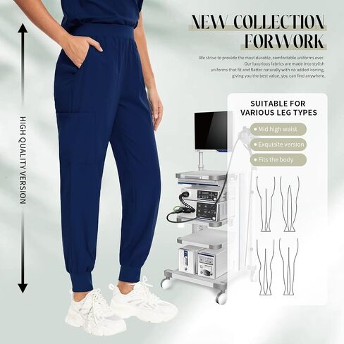 مجموعة Niaahinn Scrub للنساء تصميم جديد الرقبة 4 Way Stretch Top & Jogger Pant مع جيوب in Saudi Arabia