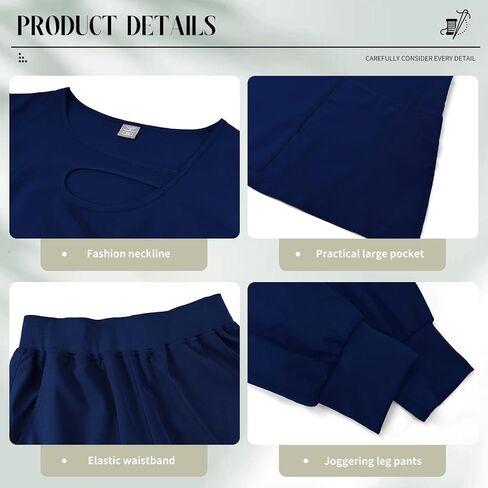 مجموعة Niaahinn Scrub للنساء تصميم جديد الرقبة 4 Way Stretch Top & Jogger Pant مع جيوب in Saudi Arabia