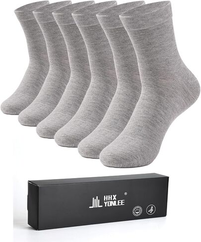 HHX Yonlee Crew Socks للرجال والنساء-حجم 6-9 10-13 ، مزيج من القطن الناعم ، أخمص القدمين السلس ، الجوارب المتوسطة للجنسين. in Kuwait
