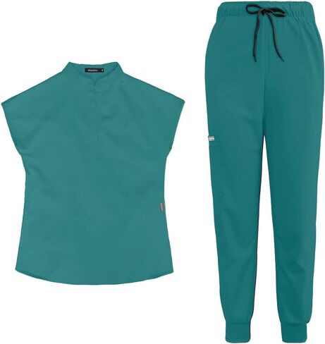 niaahinn Scrubs Set for Women & Men Nurse Professionals Uniforms Set Unsex V Neck Top & Pocket With Pants (7 Colors) in Saudi Arabia