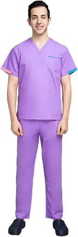 niaahinn Scrubs Set for Women & Men Nurse Professionals Uniforms Set Unsex V Neck Top & Pocket With Pants (7 Colors) in Saudi Arabia
