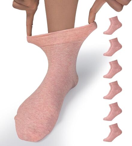 Women's Diabetic Socks – 6 Pairs, Non-Binding, Soft Cotton, Comfort Fit, Breathable & Trendy, Made in Korea, Size 5-9 in Saudi Arabia