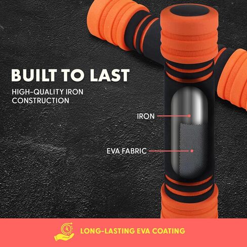 SQUATZ 9 lbs. Dumbbell Weight Set - Adjustable Weight All-in-One Versatile Dumbbells for Women, Non-Slip Neoprene Ideal for Common Movement and Multi Functional Exercise, Home Gym Training in Kuwait