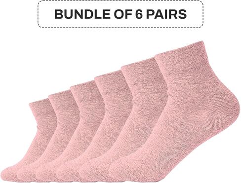 Women's Diabetic Socks – 6 Pairs, Non-Binding, Soft Cotton, Comfort Fit, Breathable & Trendy, Made in Korea, Size 5-9 in Saudi Arabia