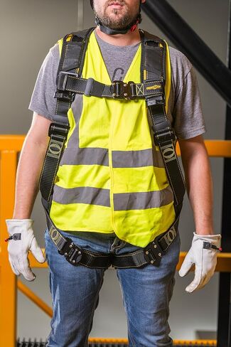Guardian 21045 Cyclone Harness with QC Chest/QC Leg/No Waist Belt/Non Construction, Black/Yellow in Saudi Arabia