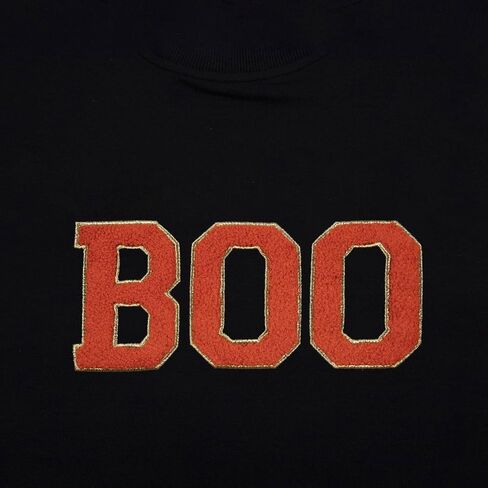 MYHALF Halloween Sweatshirt for Women Boo Embroidered Sweaters Cute Spooky Season Shirt Long Sleeve Fall Winter Pullover Tops in Saudi Arabia