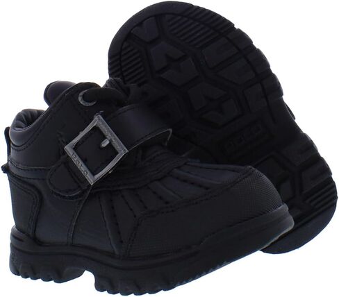 POLO RALPH LAUREN Boy's Dover Boot, Chocolate/Tan Leather Combat in Saudi Arabia