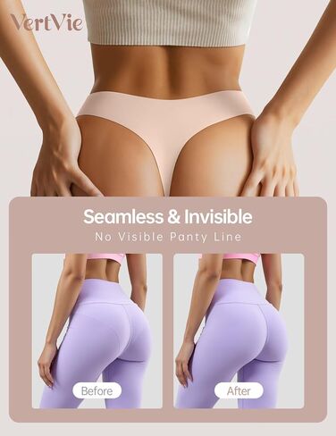 vertvie سلس ثونغ للنساء لا عرض thongs panty liners غير مرئي سراويل تجريب مثير sexy g-string الملابس الداخلية in Kuwait