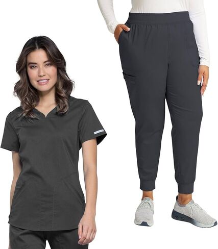 Scrub Scrub Scrub Cherokee Scrub Scrub Top WW601 ، مع سروال ركض منتصف الصعود WW115 in Saudi Arabia