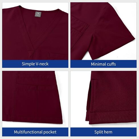 niaahinn Scrubs for Women Set - Stretch Scrub Top & Cargo Pants with Multi Pocket in Saudi Arabia