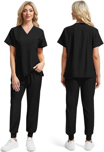 مجموعات فرك Geyoga 2 Pack for Women v الرقبة والركض السراويل الفرك in Saudi Arabia
