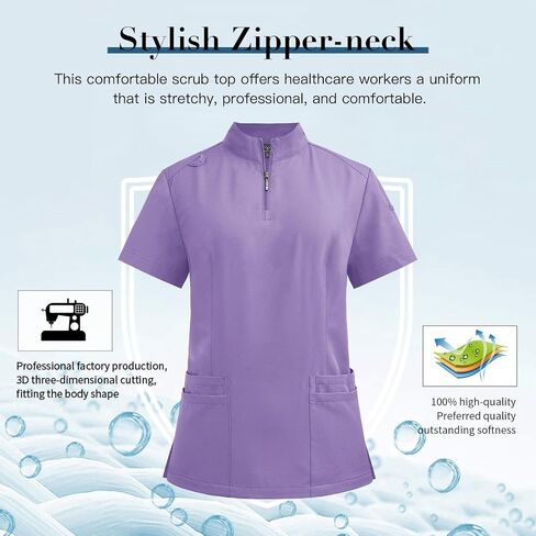 niaahinn Scrubs for Women Set - Stretch Scrub Top & Cargo Pants with Multi Pocket in Saudi Arabia