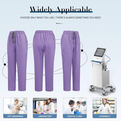 niaahinn Scrubs for Women Set - Stretch Scrub Top & Cargo Pants with Multi Pocket in Saudi Arabia