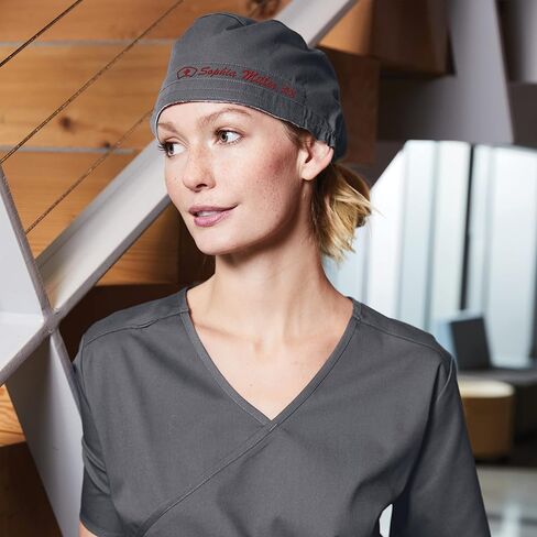 Personalized Embroidered Unisex Scrub Cap w/Medical Specialty ICON & Name, Text, 6 Fonts - Surgical Cap for Women, Men in Kuwait