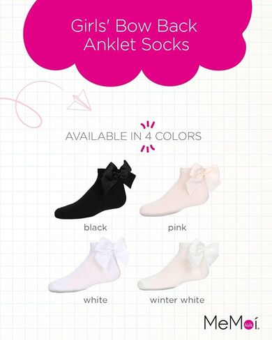 MeMoi Girls Bow-on-Back Cotton-Rich Anklet Sock in Saudi Arabia