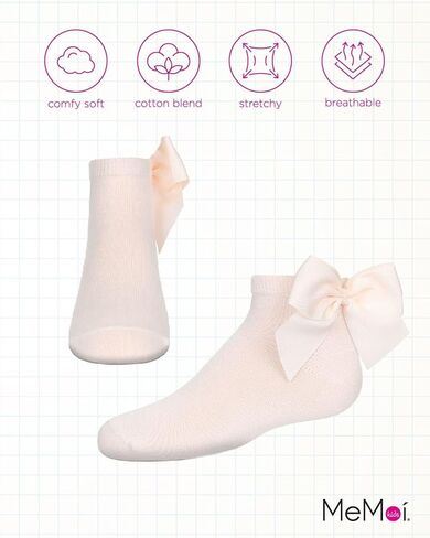 MeMoi Girls Bow-on-Back Cotton-Rich Anklet Sock in Saudi Arabia
