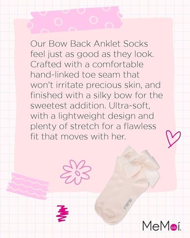 MeMoi Girls Bow-on-Back Cotton-Rich Anklet Sock in Saudi Arabia