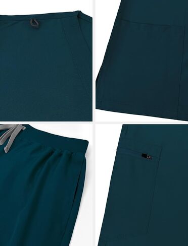 فرك ممرضة Niaahinn للنساء مجموعة V-Neck Top & Jogger Scrub Pants دعوى موحدة للنساء للنساء in Saudi Arabia