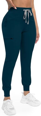 فرك ممرضة Niaahinn للنساء مجموعة V-Neck Top & Jogger Scrub Pants دعوى موحدة للنساء للنساء in Saudi Arabia