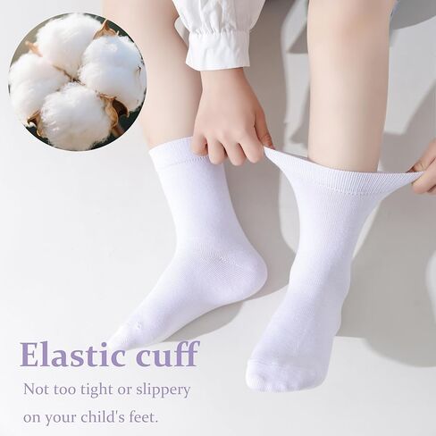 Marchare Girls Seamless Crew Socks School Schoy Scheld Socks Goot Mostomar in Saudi Arabia
