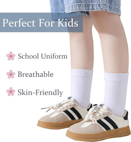 Marchare Girls Seamless Crew Socks School Schoy Scheld Socks Goot Mostomar in Saudi Arabia
