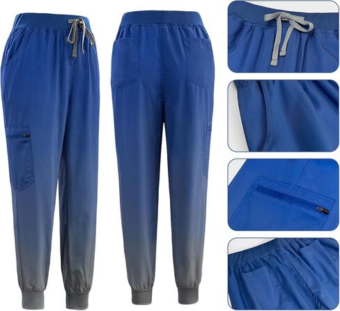 niaahinn Scrubs for Women Set Gradient Colors Women's Medical Scrubs Classic fit Top & Slim Jogging Pants,Yoga Waistband in Saudi Arabia