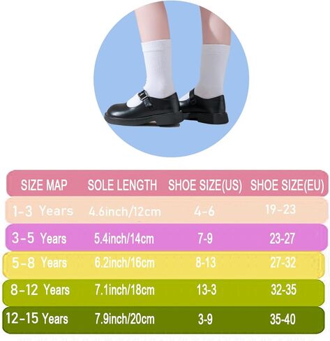 Marchare Girls Seamless Crew Socks School Schoy Scheld Socks Goot Mostomar in Saudi Arabia