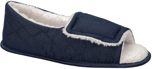 Fox Valley Traders Silver StepsTM Open Toe Edema Slippers Mens, Navy Blue in Saudi Arabia