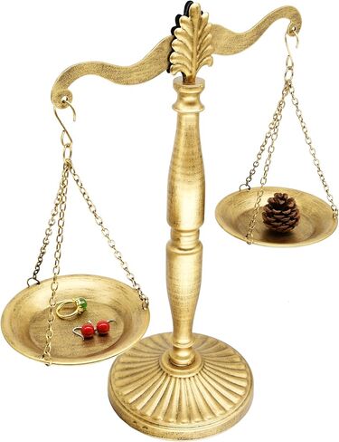 أبراج المجوهرات المعدنية ذات الطراز المعدني ، مقياس العدالة للمحامين ، حامل شمعة المزرعة ، ديكور المنزل المقياس الموازنة بين الأسود - الأسود ، 11.1 "W × 16.5" H. in Saudi Arabia