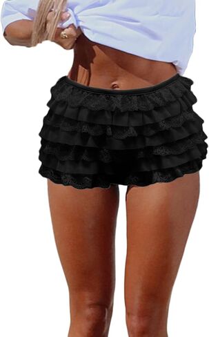 النساء y2k lolita bloomers الدانتيل الشبكية كشكش خرافية قصيرة مثير الطبقات pettipants coquette in Kuwait