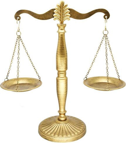 أبراج المجوهرات المعدنية ذات الطراز المعدني ، مقياس العدالة للمحامين ، حامل شمعة المزرعة ، ديكور المنزل المقياس الموازنة بين الأسود - الأسود ، 11.1 "W × 16.5" H. in Saudi Arabia