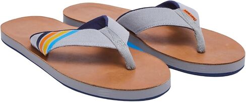 Hari Mari- Del Mar- Men's Premium Full Grain Leather Flip Flop with Nautical Inspired Stripes- No Break Ins, Firm Arch Support, and Cupped Heel in Saudi Arabia