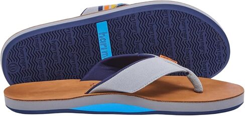 Hari Mari- Del Mar- Men's Premium Full Grain Leather Flip Flop with Nautical Inspired Stripes- No Break Ins, Firm Arch Support, and Cupped Heel in Saudi Arabia