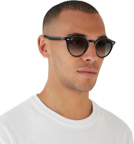 Ray-Ban RB2180 Round Sunglasses, Black/Grey Gradient, 49 mm in Saudi Arabia