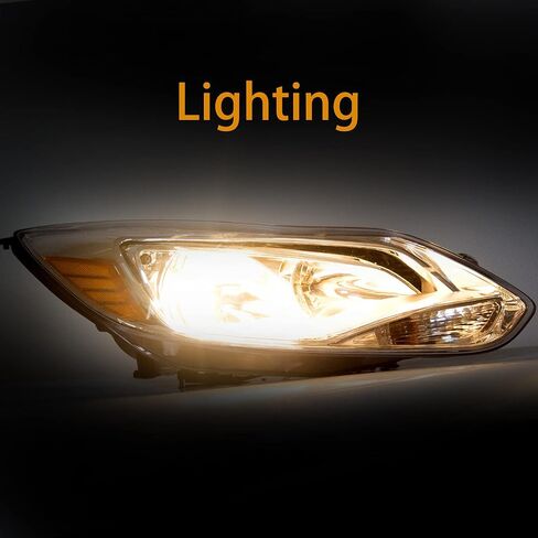 ECOTRIC Pair Headlights Assembly Compatible with 2012-2014 Ford Focus Head Lamps, Bulbs Include, Left+Right Chrome Housing Trim, Halogen Type in Saudi Arabia
