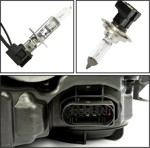 ECOTRIC Pair Headlights Assembly Compatible with 2012-2014 Ford Focus Head Lamps, Bulbs Include, Left+Right Chrome Housing Trim, Halogen Type in Saudi Arabia