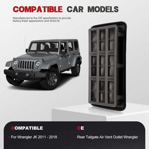 Rear Tailgate Air Vent Outlet Ventilation Net Fit for Wrangler JK 2010 2011 2012 2013 2014 2015 2016 2017 2018 in Saudi Arabia