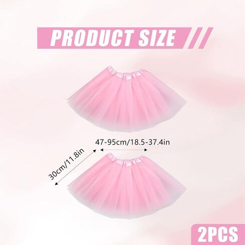 2 PCS Women's Ballet Tutu Skirt, Fluffy Tulle Skirts with Elastic Waist Colored Tutus for Dance, Ballet, Runners Costume in Saudi Arabia
