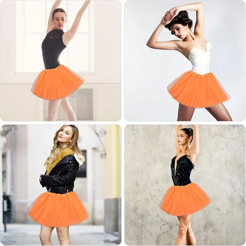 2 PCS Women's Ballet Tutu Skirt, Fluffy Tulle Skirts with Elastic Waist Colored Tutus for Dance, Ballet, Runners Costume in Saudi Arabia