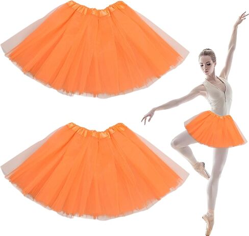 2 PCS Women's Ballet Tutu Skirt, Fluffy Tulle Skirts with Elastic Waist Colored Tutus for Dance, Ballet, Runners Costume in Saudi Arabia